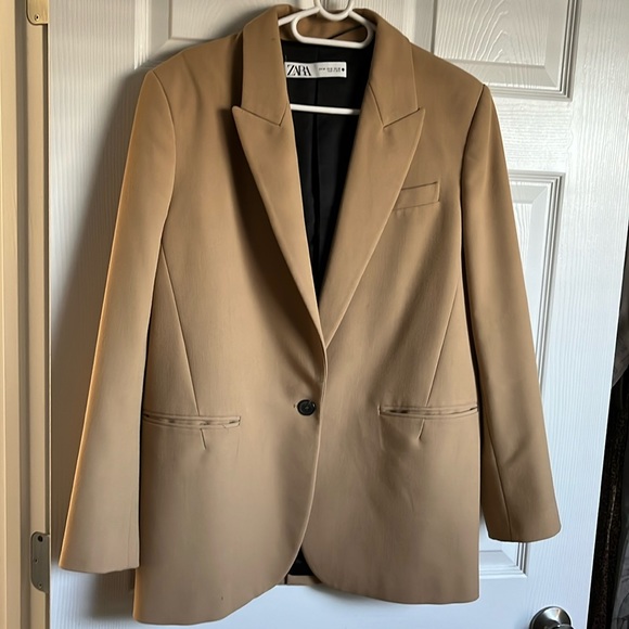 Zara Camel/ Dark beige Blazer! Classic Elegant Style - Picture 1 of 2